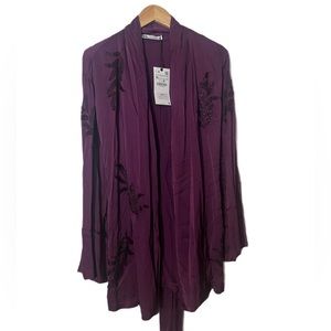 Zara Silk Kimono with Beaded Embellishments XL
